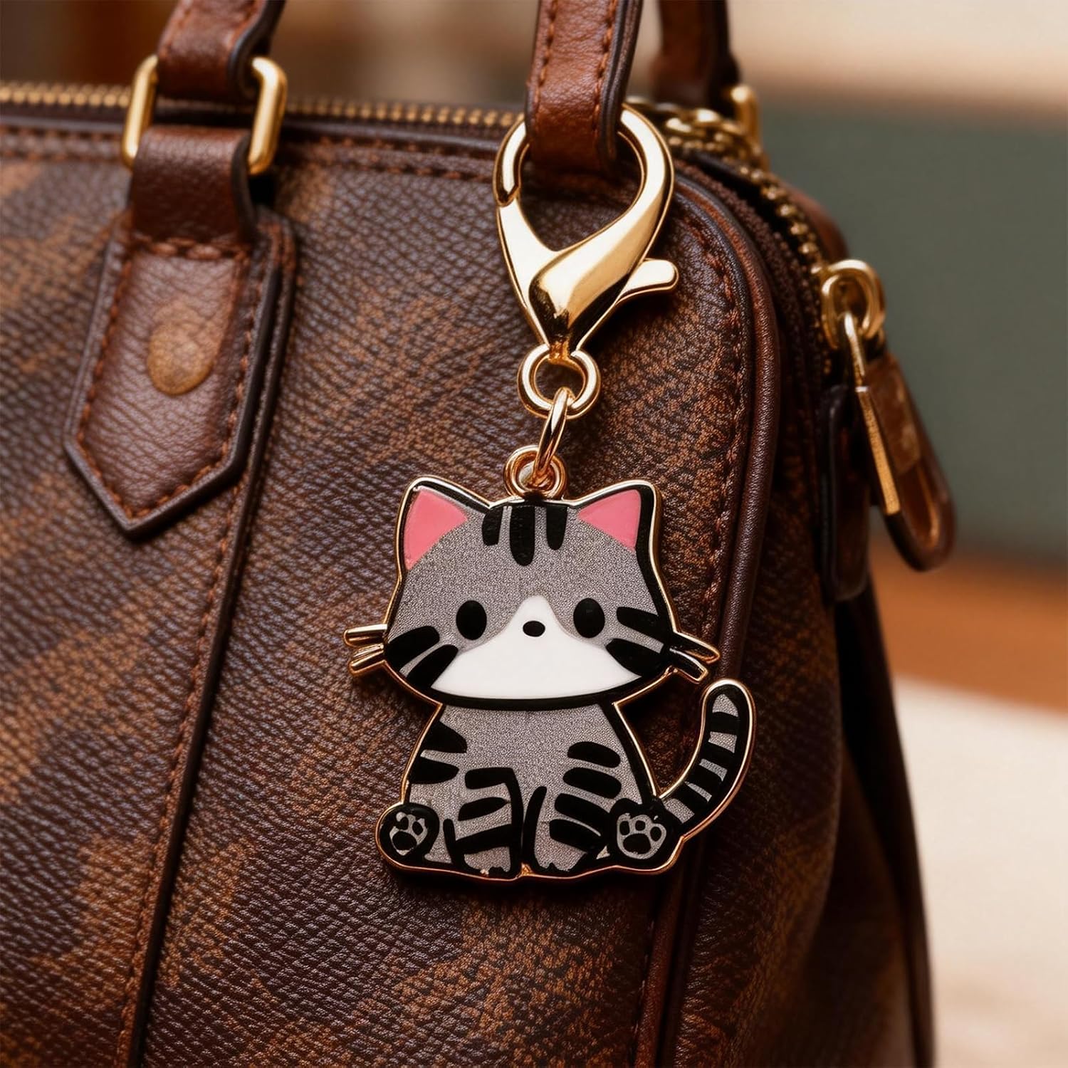 choice of all Cat Keychain Cat Bag Charm Cute Charms for Backpacks Clip On Cat Collar Charms for Handbags Accessories image 2