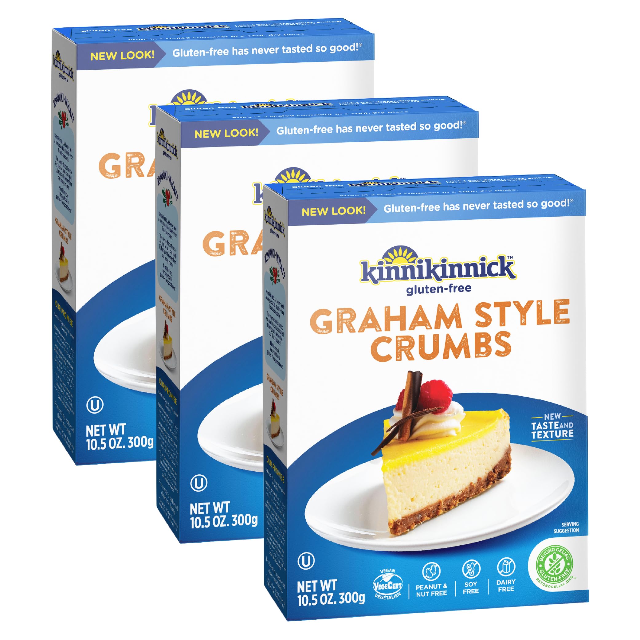 Kinnikinnick Gluten Free Graham Style Crumbs, 10.5 oz box 3‑pack | Mubboo