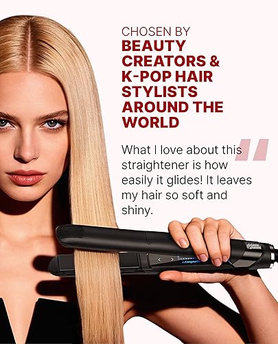 Miniatura 3 de GLAMPALM Plancha de pelo de cerámica de 1 pulgada con infusión de Vita C, herramienta profesional de salón número 1 de Corea, cable giratorio 3D