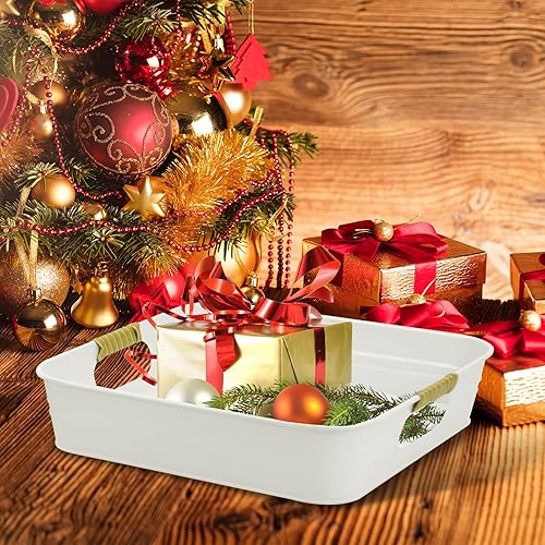 Miniatura 5 de Bandeja para servir con asa, 2 bandejas para servir alimentos, bandejas para servir alimentos, bandejas de servir para fiestas, almacenar, utilizar