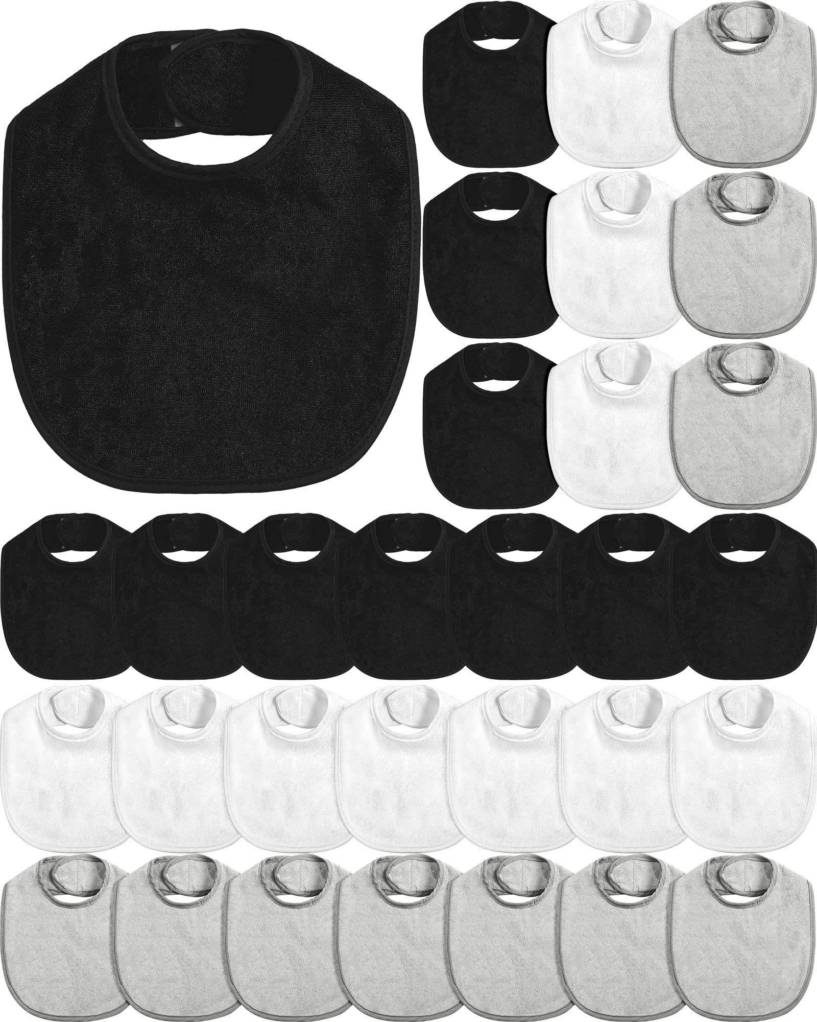 JaGely 30 Pack Baby Muslin Bandana Bibs Multicolor Solid Unisex Waterproof Feeder Adjustable Newborn Teething and Drooling