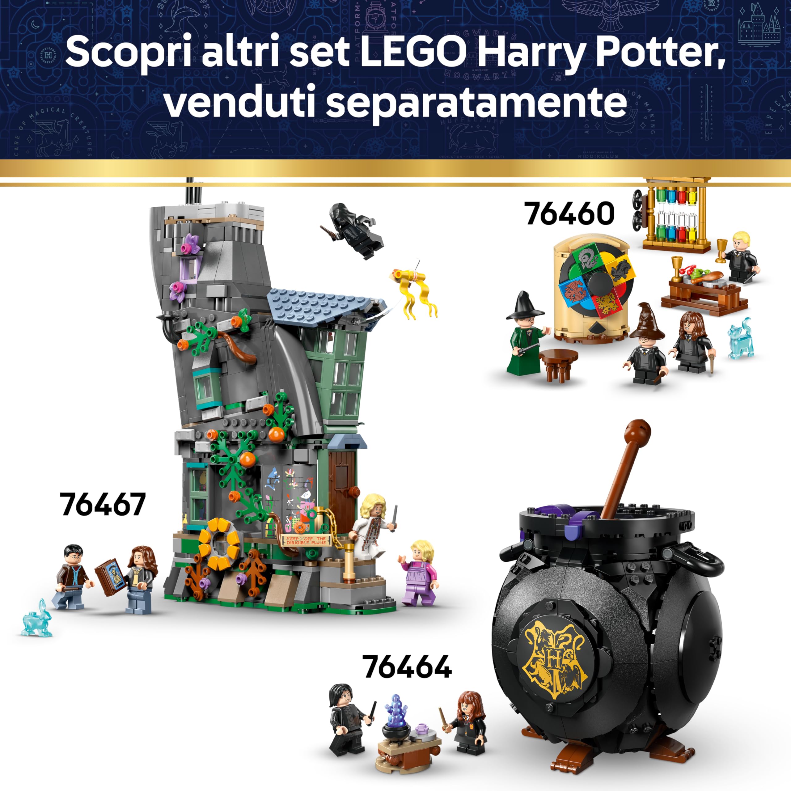 LEGO Harry Potter Castello di Hogwarts: Ala dell’Infermeria Giocattolo - Kit di Modellismo Fai da Te con 7 Minifigure tra cui Hermione e Ron - Idea Regalo per Bambine, Bambini e Fan da 9 Anni - 76463