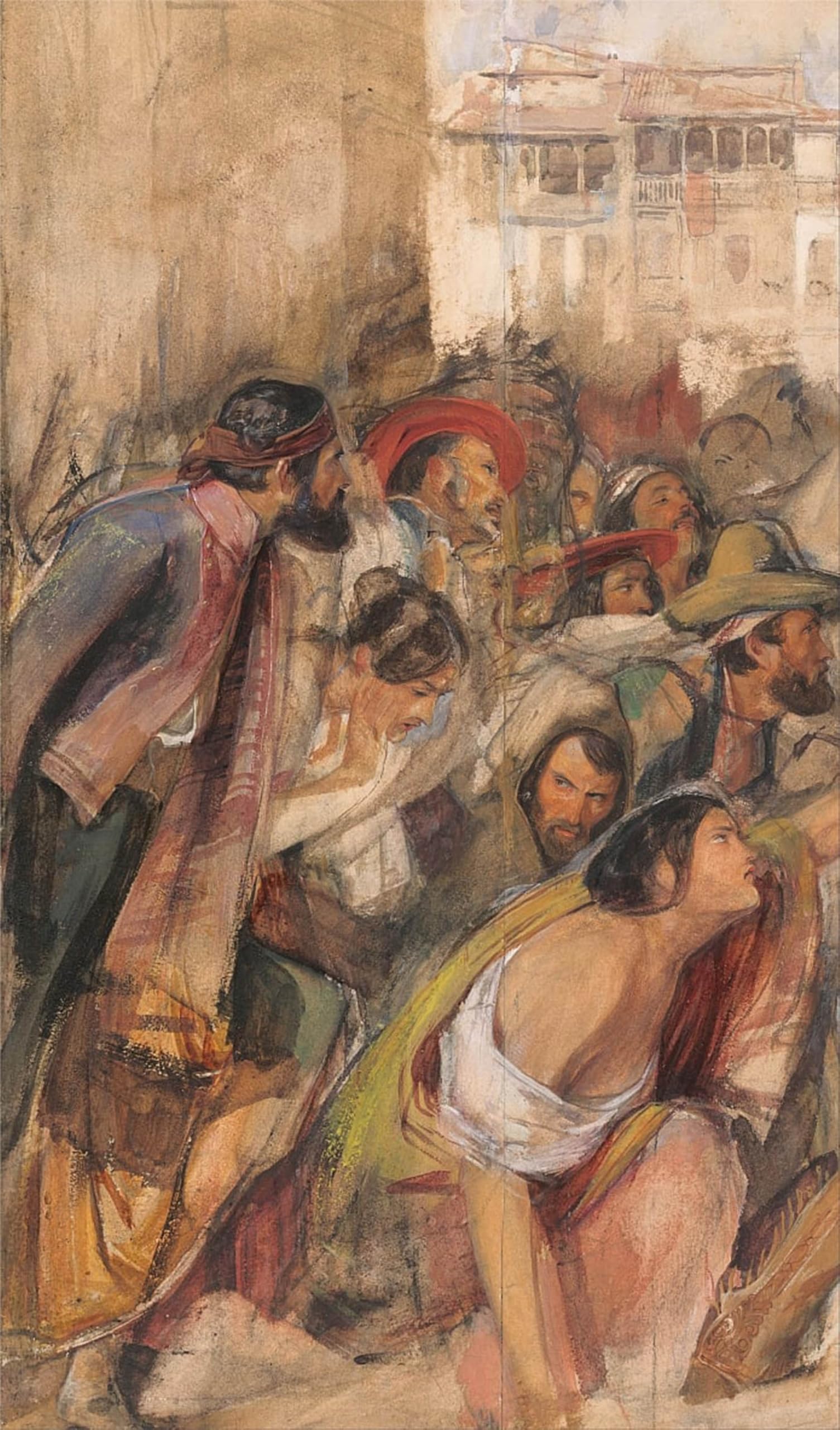 ARTXLXXBN Famous Art Print Poster Vintage Wall Art Study for the Proclamation of Don Carlos by John Frederick Lewis Canvas Art Poster for Home Decor 60x90cm