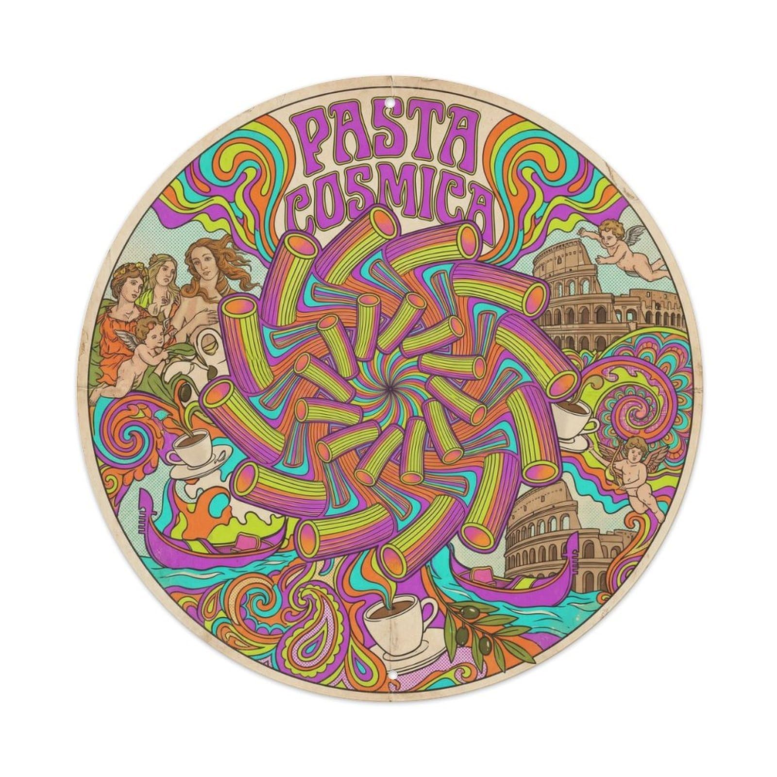 Pasta Variety Psychedelic Italian Food Market Metal Tin Sign