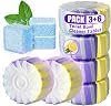Upgraded Toilet Blocks for Cisterns, 6PCS Triple Effect Toilet Cleaner with 3PCS Toilet Tank Cleaners Tablets with Bleach, Toilet Bowl Cleaner Tablets Drop in Tank for Deodorizing & Descaling