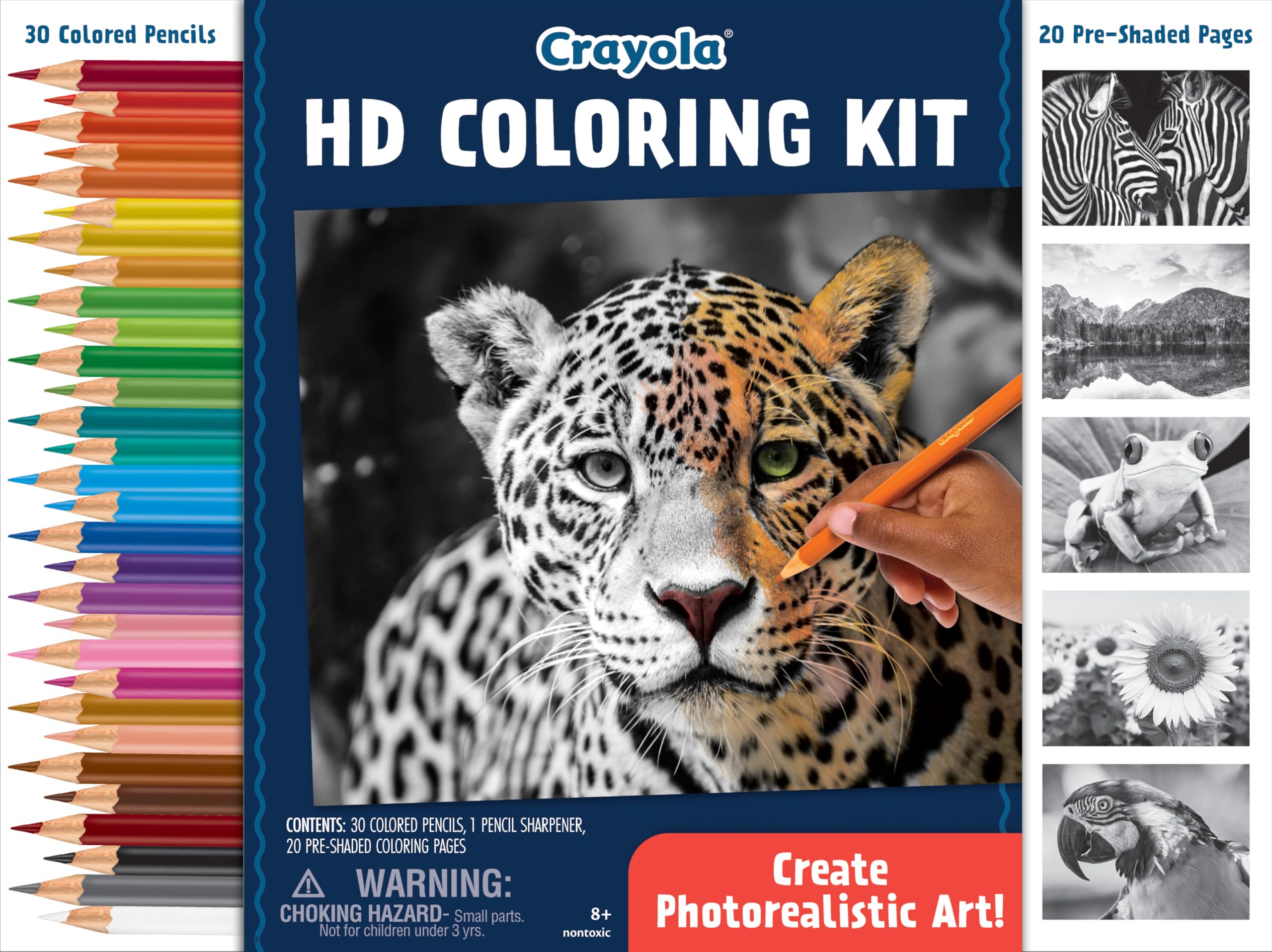 Crayola HD Coloring Kit, 30 Colored Pencils & 20 Adult Coloring Pages, Coloring Set for Adults & Teens, Coloring Supplies