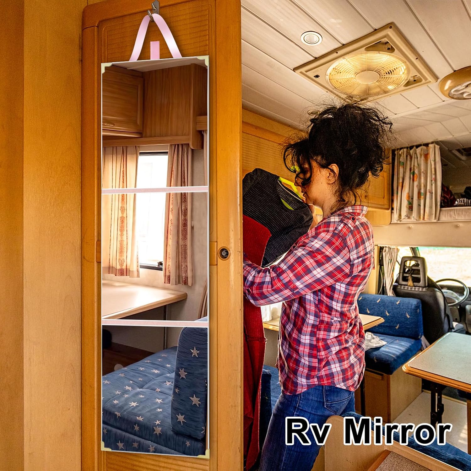 Foldable Full Length Travel Mirror, (48 * 12in) Portable Shatterproof Hanging Mirror, Folding Full Length Travel Makeup Mirrors for Camping, RV, Dancers, Full Body Travel Mirror