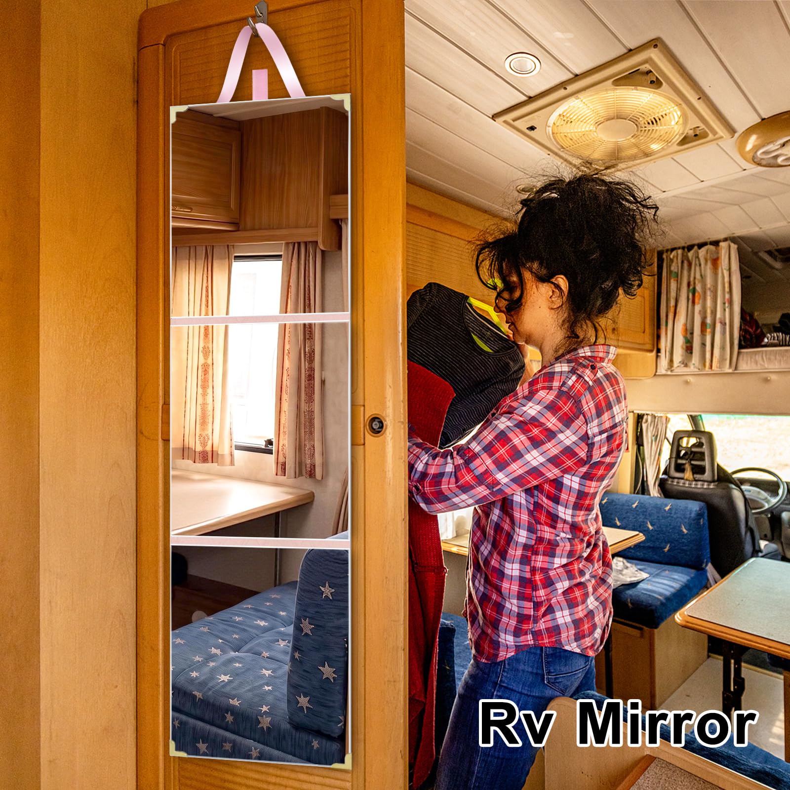 Foldable Full-Length Travel Mirror, 49"L x 11"W Acrylic Shatterproof Mirror