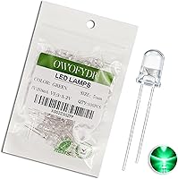 Vista 37 de 100 lámpara LED de diodo de luz blanca cálida de 5mm (Lente Transparente Redonda DC 3V 20mA) Bombilla de iluminación, componente electrónico, luz