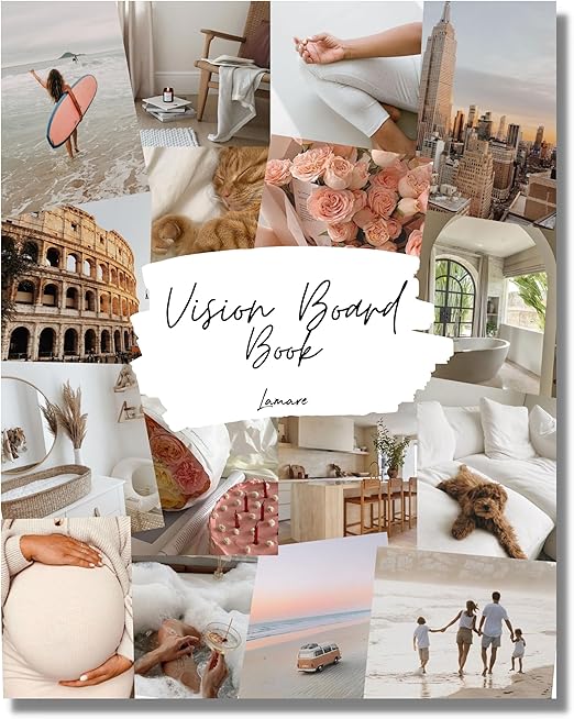 Lamare Vision Board Book - 1000+ Vision Board Images & Quotes, Vision Board Kit for Women, Magazines for Vision Board, Collage Book for Manifestation