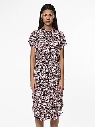 PIECES Tall PCNYA BUTTON DRESS - Vestido Informal - Birch/lemon/beige