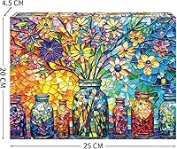 Vista 3 de Rompecabezas de Vidrio Manchado Flores de la Vida Rompecabezas para Adultos 1000 Piezas, Rompecabezas para Adultos, Juego Desafiante para Adultos