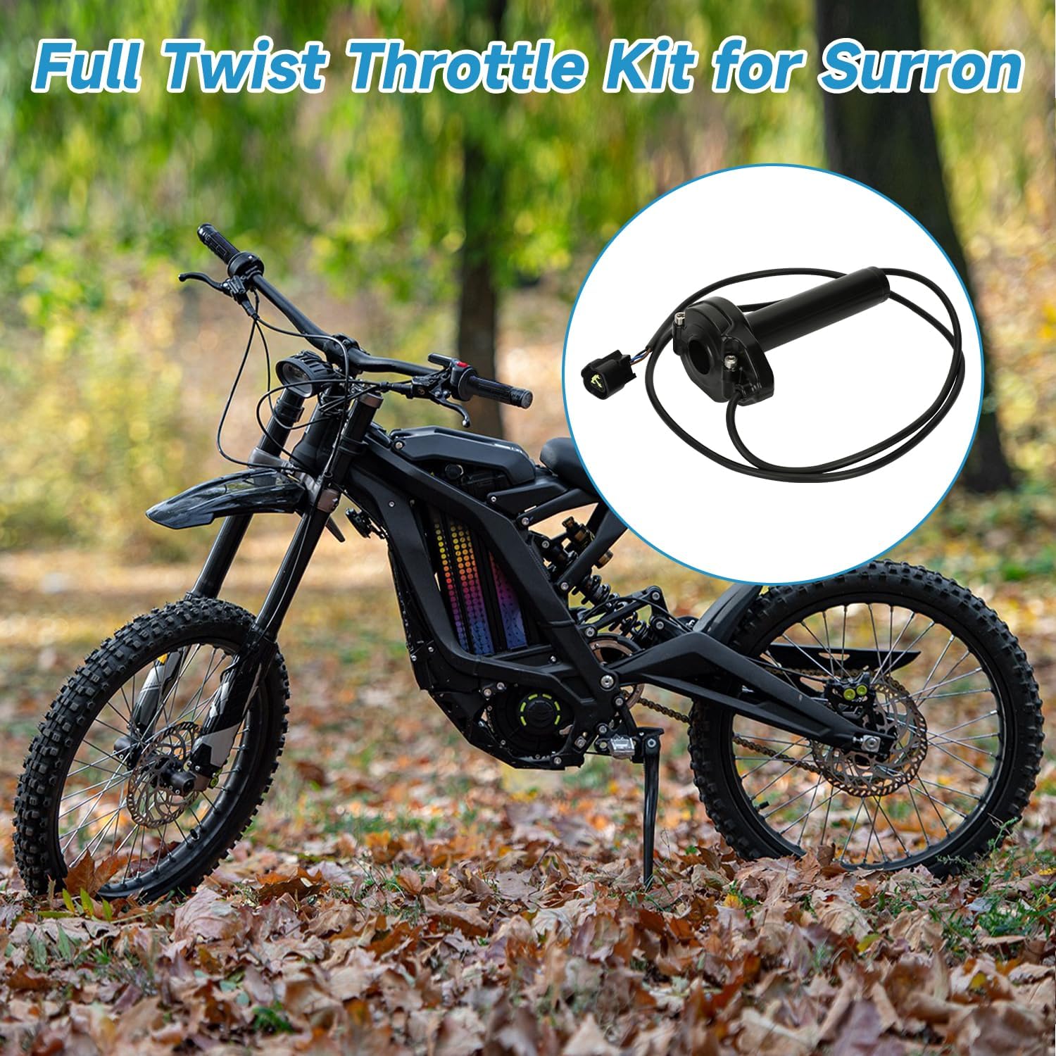 EOPOAYI Throttle Handle Kit Replacement for Surron Light Bee X S Electric Dirt Bike Sur Ron LBX, Twist Throttle Grips Cable for Sur-Ron L1E Segway X160 X260 E-Ride Pro S SS 2.0 3.0 E-Bike Parts