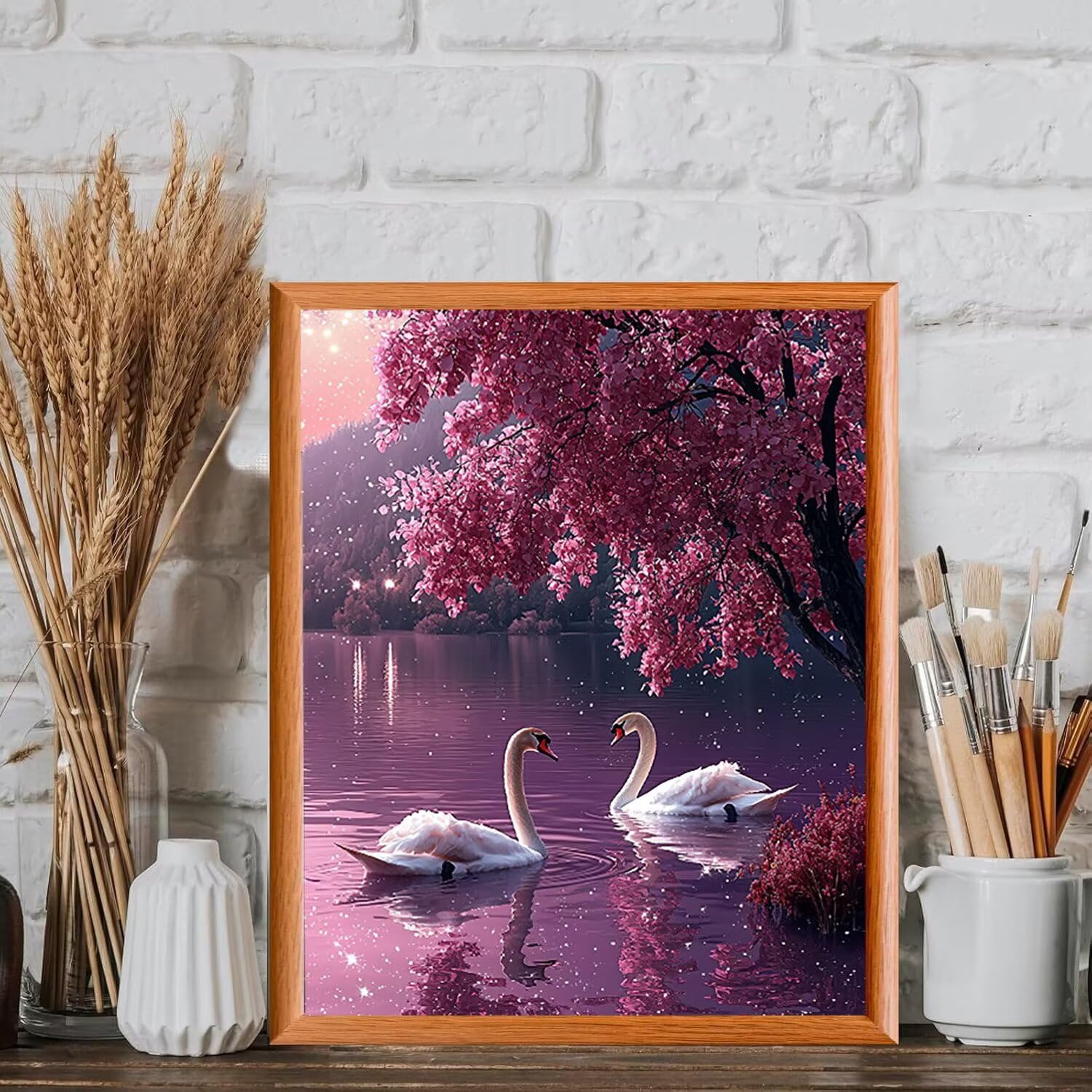 WEISHIWE Cigno sul lago Dipingere con i Numeri per Adulti, 70x90cm a-944