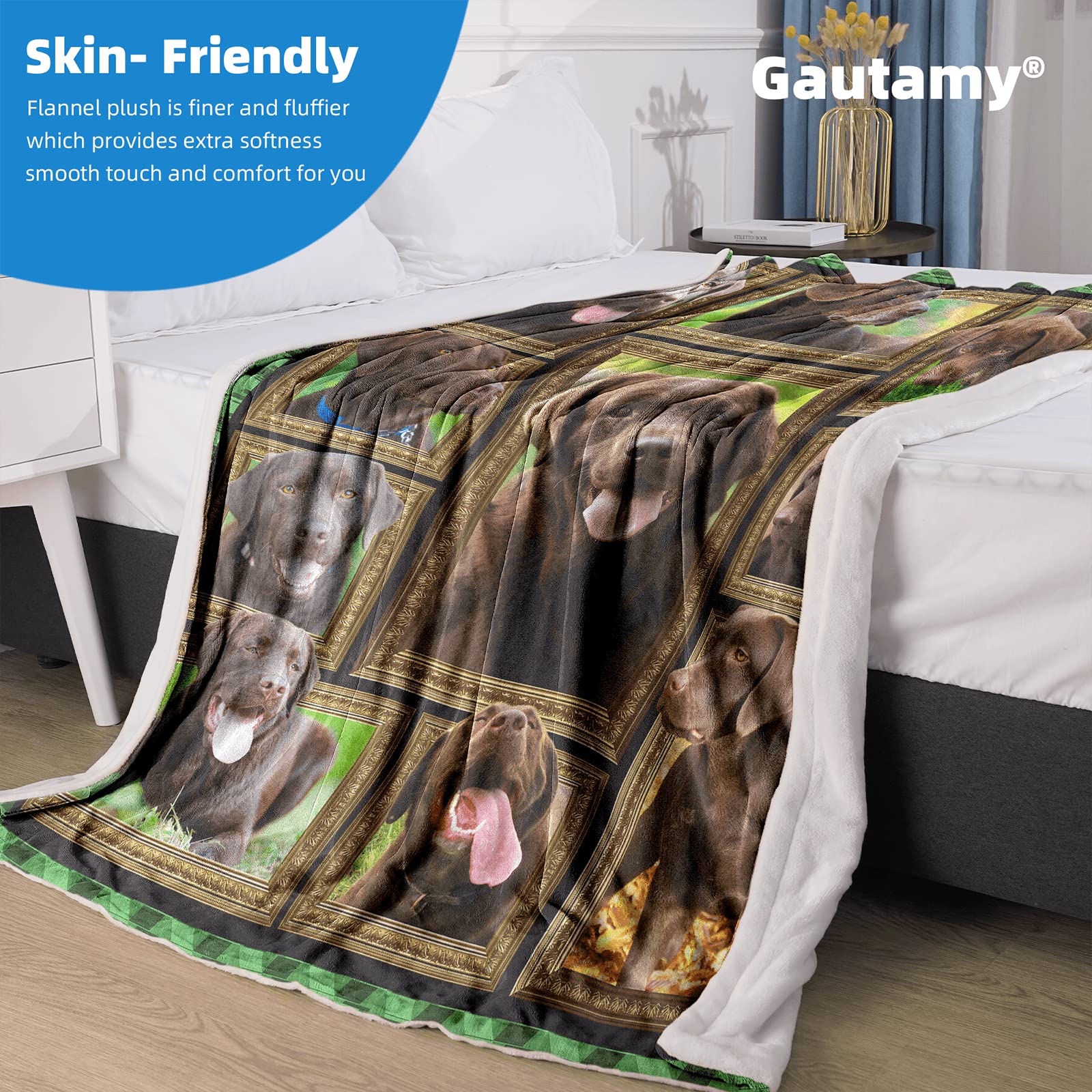 Chocolate Labrador Blanket for Kids Boys Girls, Chocolate lab Gifts for Dog Lover, 40