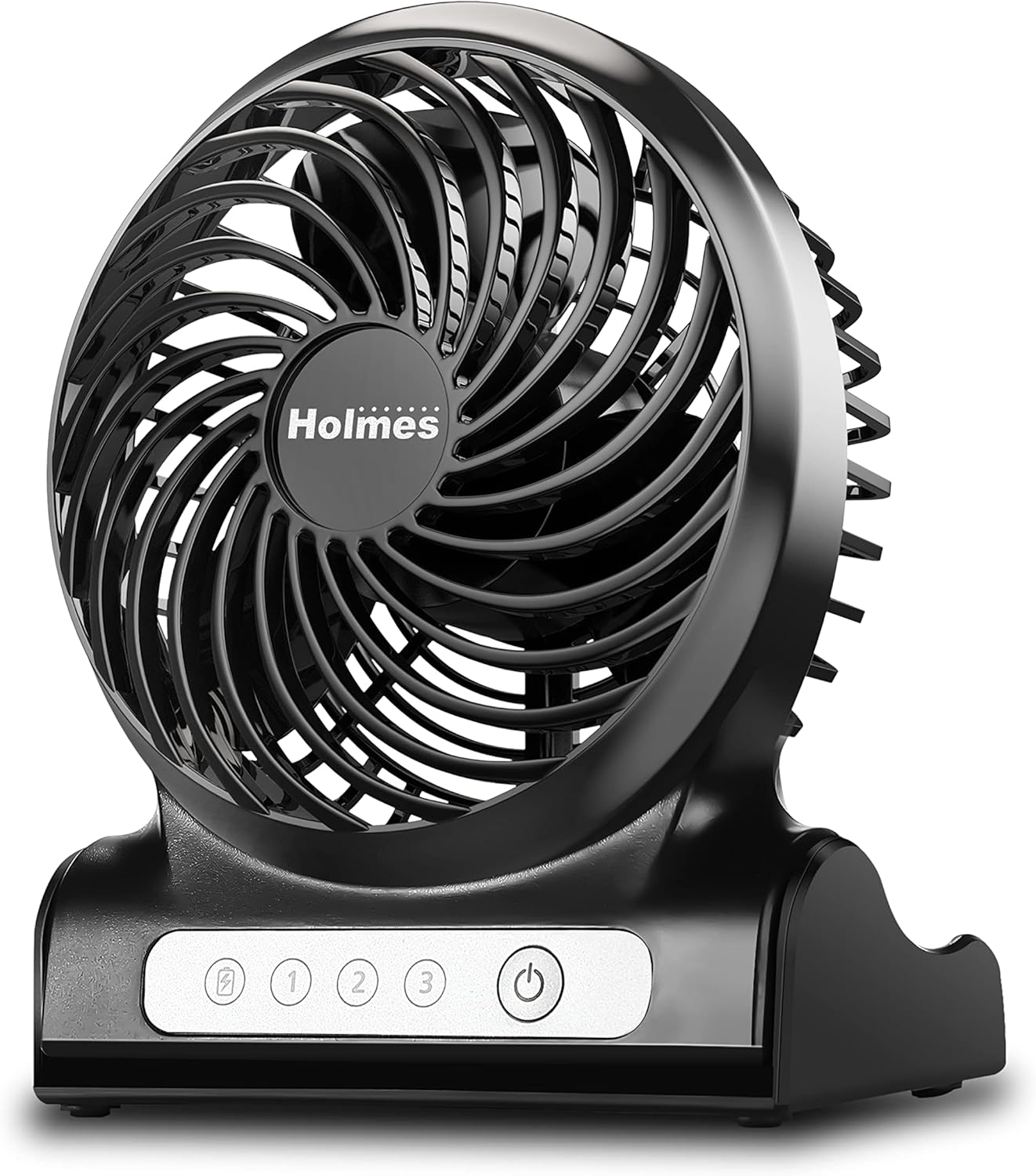 HOLMES 4" Personal Fan, Rechargeable Battery, 3 Speed