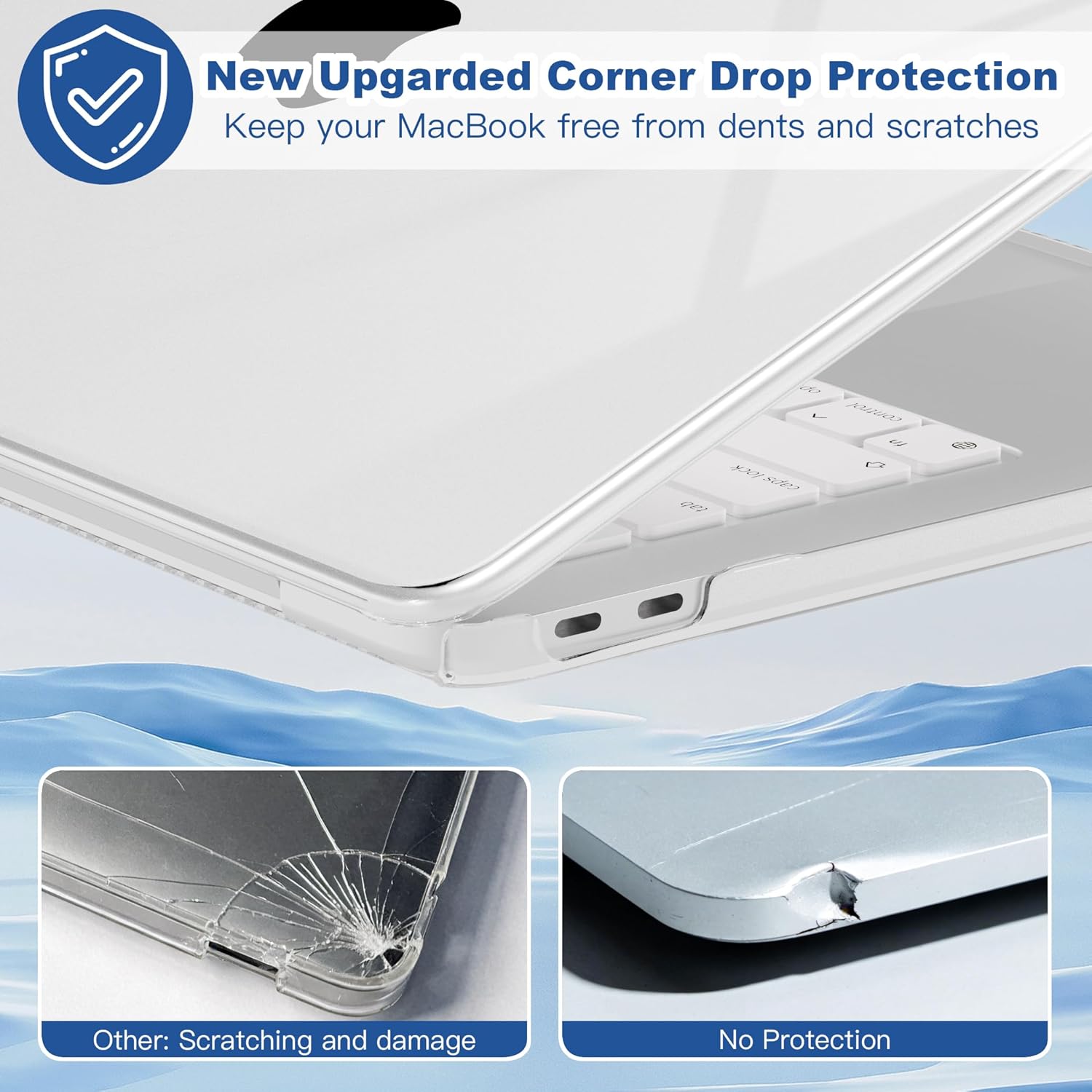 Compatible with MacBook Neo 13 inch Case 2026, Plastic Hard Shell Case & Keyboard Cover & Screen Protector & USB C to USB 3.0 Adapter, Crystal Clear