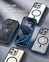 Vista 91 de Miracase Funda magnética para iPhone 14 de 6.1 pulgadas, protector de pantalla de vidrio templado integrado + protector de lente, compatible