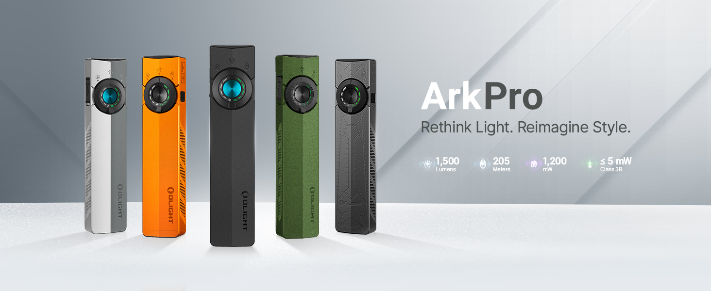 OLIGHT ArkPro EDC Flat Flashlight Rechargeable with Green Beam, UV