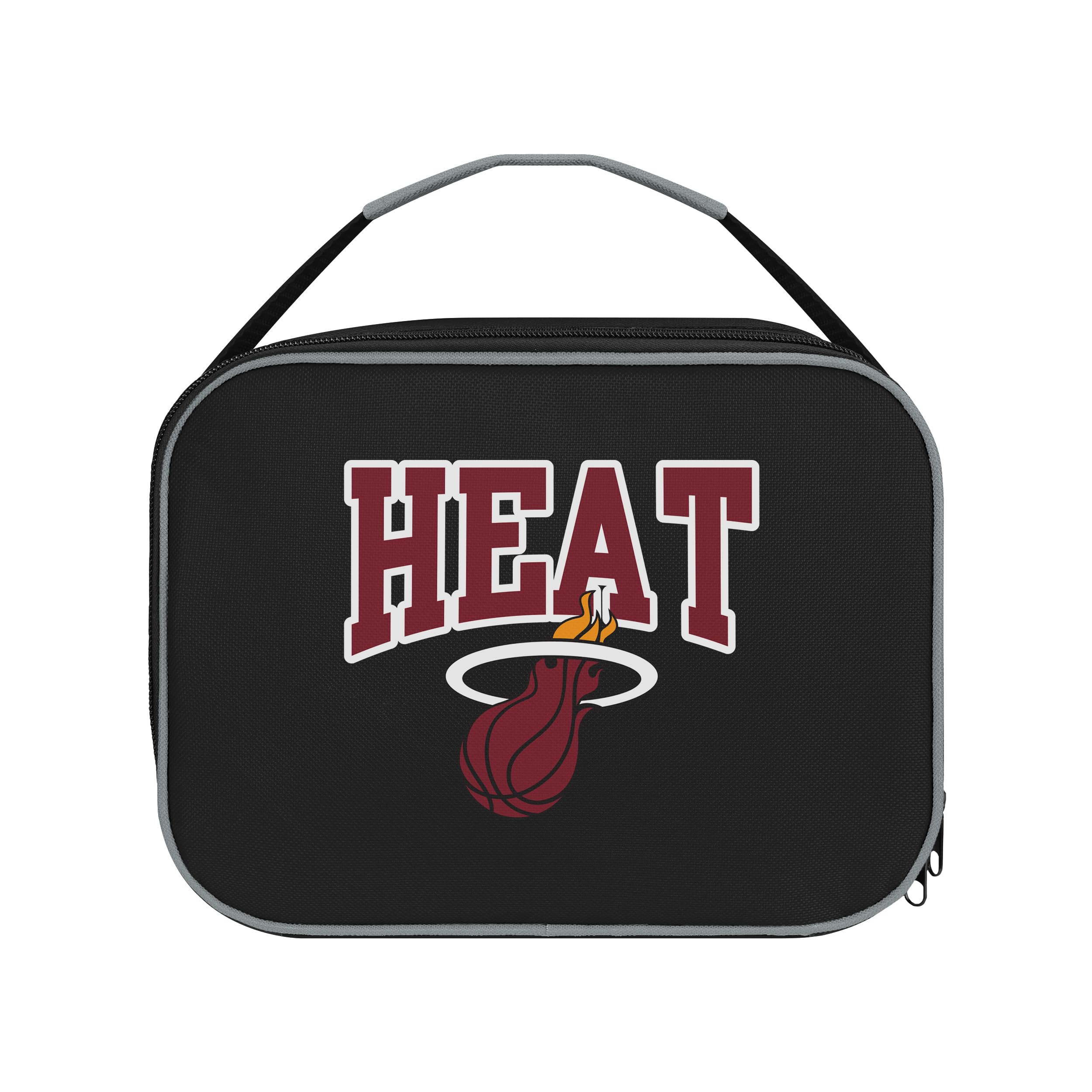FOCO NBA Unisex-Adult Officially Licensed Wordmark Team Color Big Logo Basketball Zip Closure 7L Lunch Bag - Miami Heat