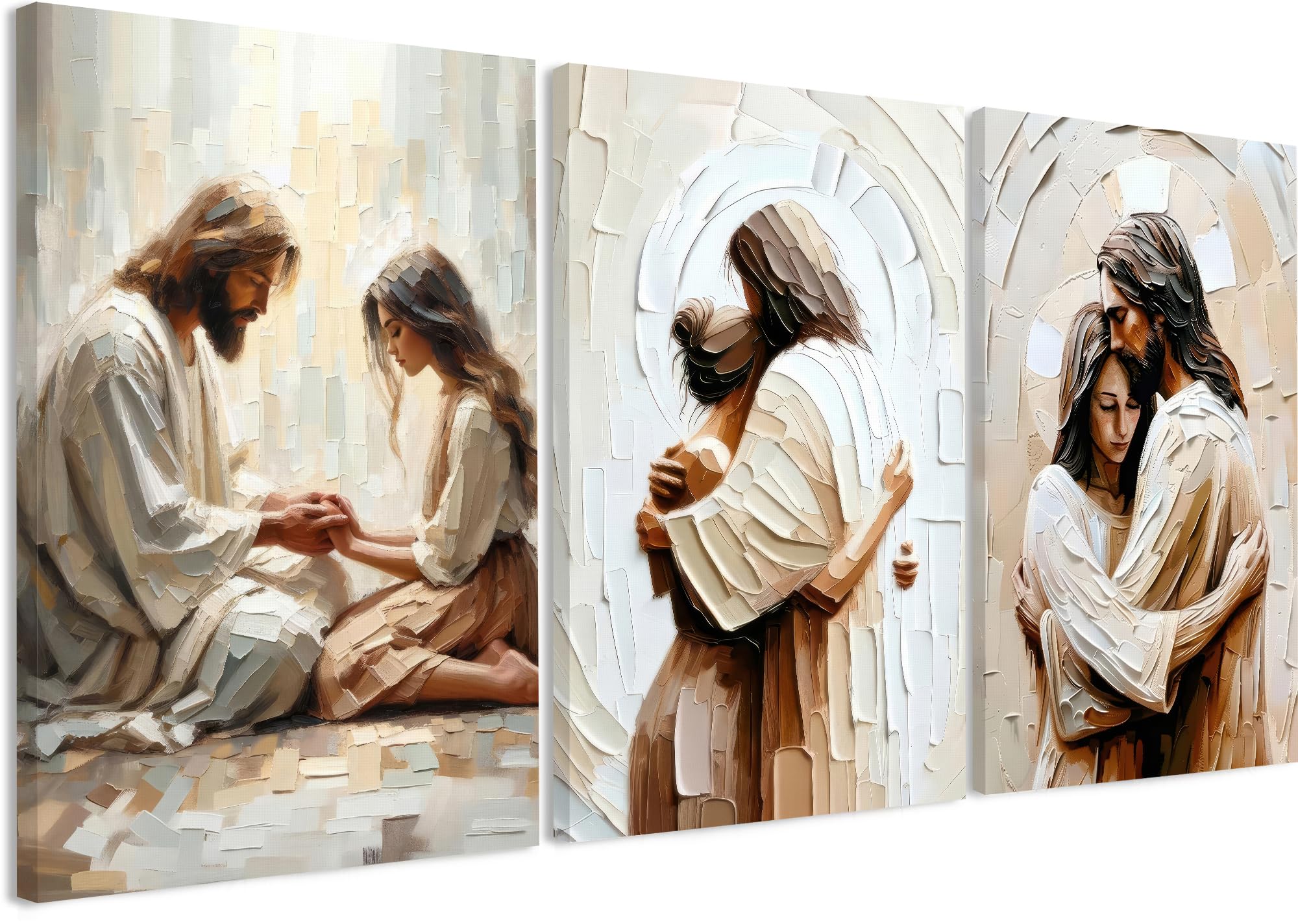 3 Pcs Christian Wall Art Jesus Decor Christ Religion Canvas
