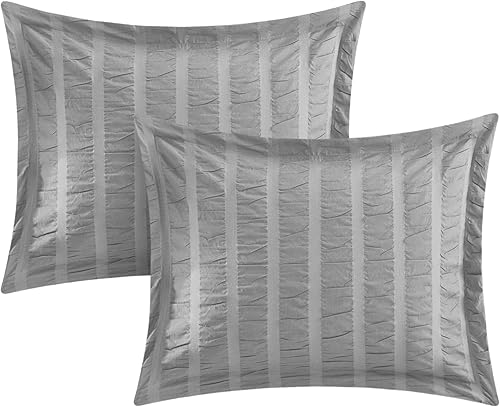 Miniatura 2 de Chic Home Millbury - Juego de funda de edredón, tamaño King, color gris