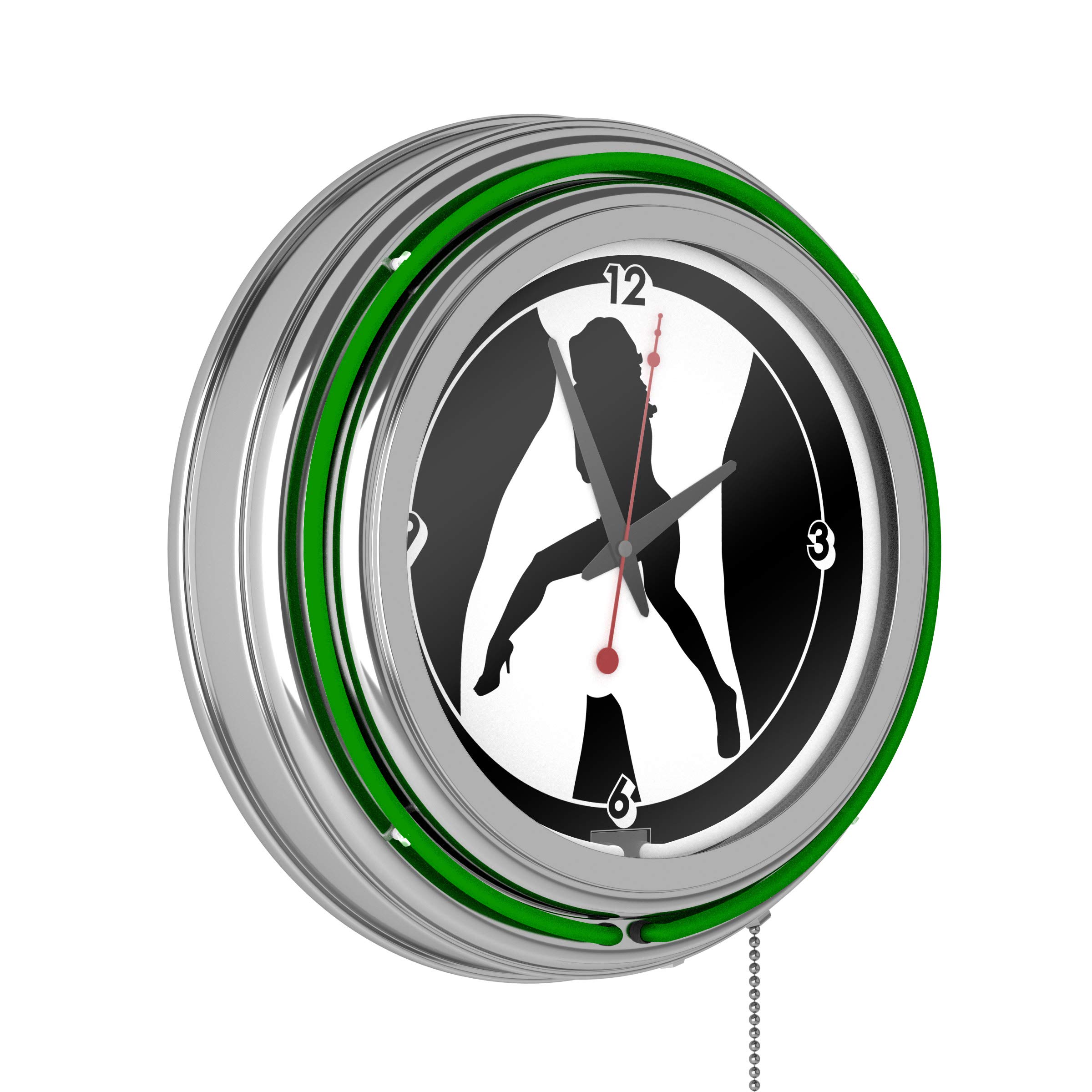Shadow Babes - C Series - Clock w/ Two Neon Rings - Green