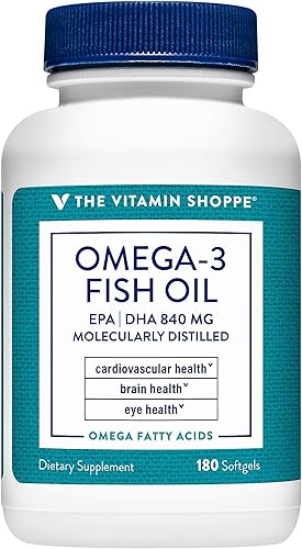 Miniatura 1 de The Vitamin Shoppe Omega 3 Aceite de pescado 1100 mg EPA 600 mg DHA 240 mg Pureza asegurada Molecularmente destilado para apoyar la salud