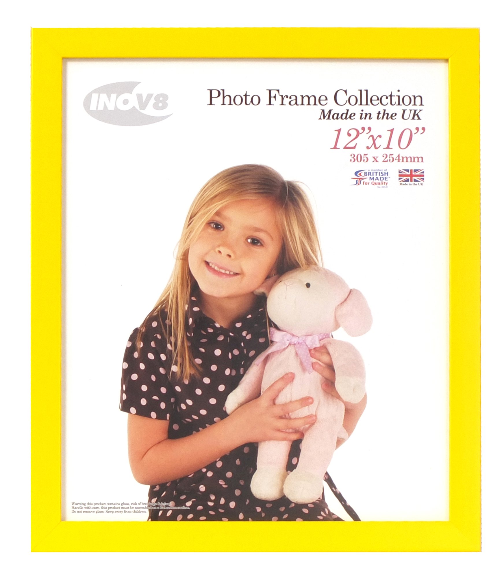 Inov8 British Made Traditional Picture/Photo Frame, Canary Yellow, 12x10 Inch