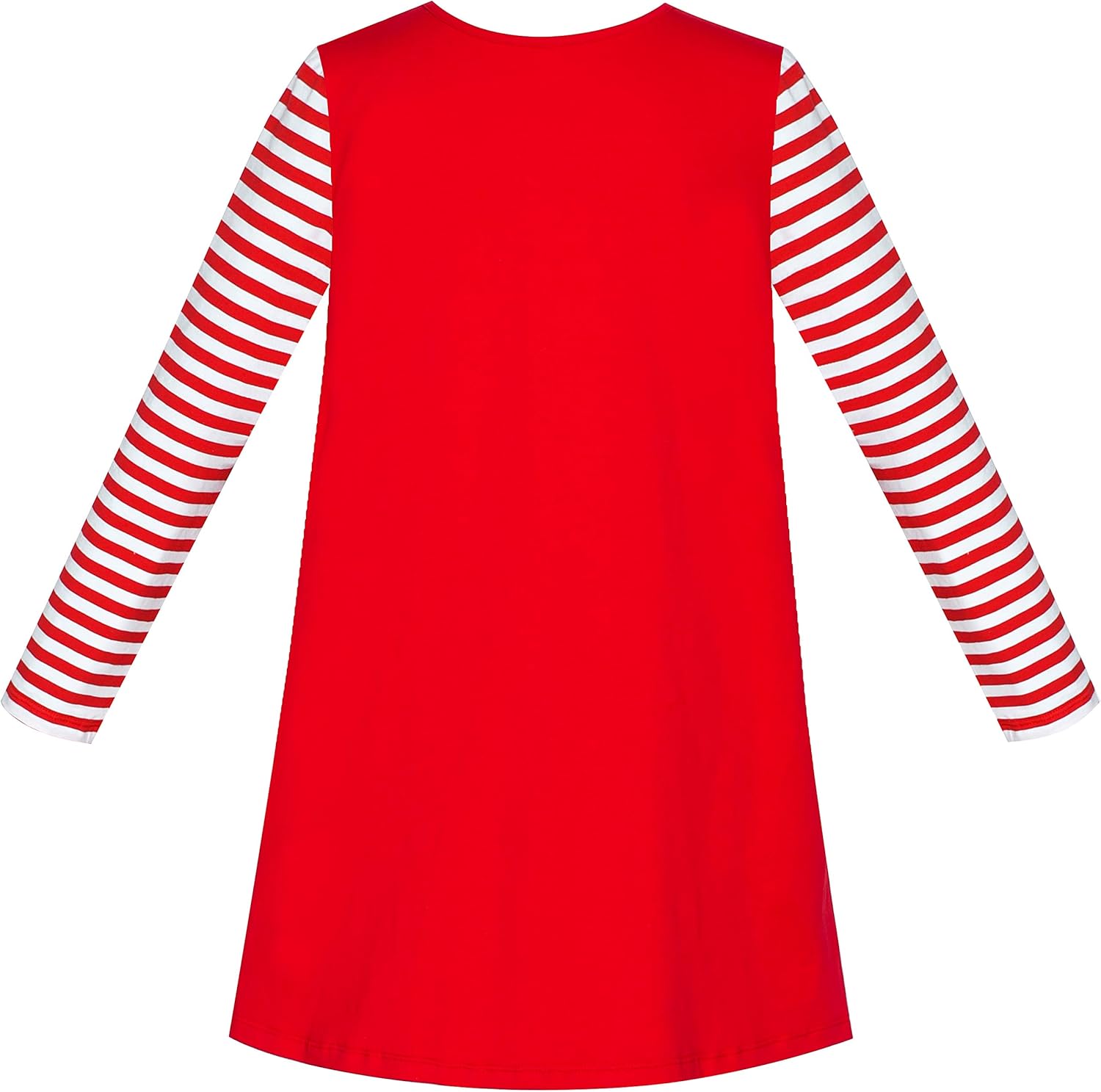 Sunny Fashion Girls Dress Mermaid Princess Long Sleeve Pocket Casual Cotton - Image 3