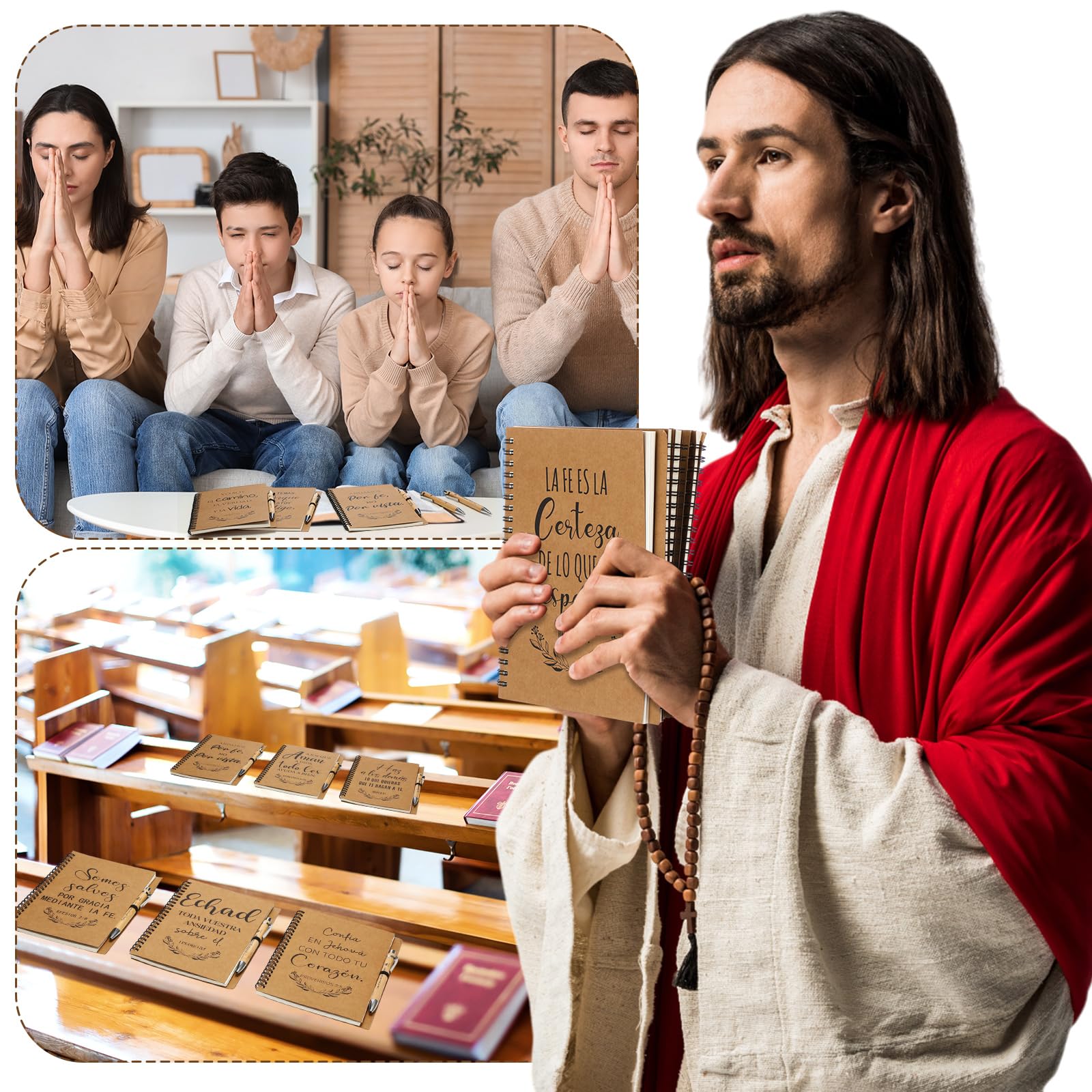 Resurhang Regalos Cristianos En Español, 60 quaderni cristiani spagnoli, con penne, regalo cristiano spagnolo, diari motivazionali, penne ispiratrici, regali di ringraziamento per colleghi di famiglia