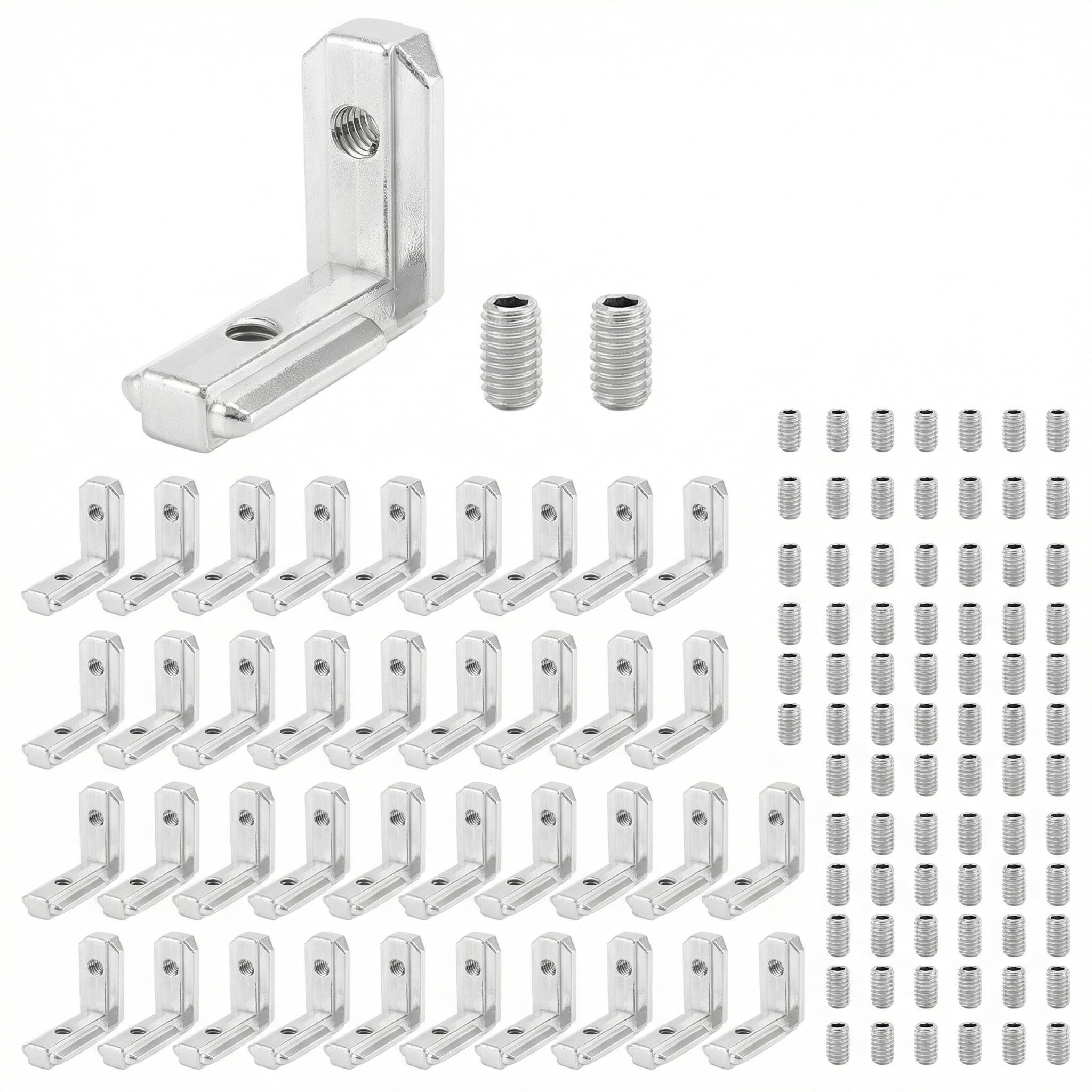 QWORK® 40pz. staffe angolari interne per profili alluminio serie EU 3030 scanalatura 8 mm, M6
