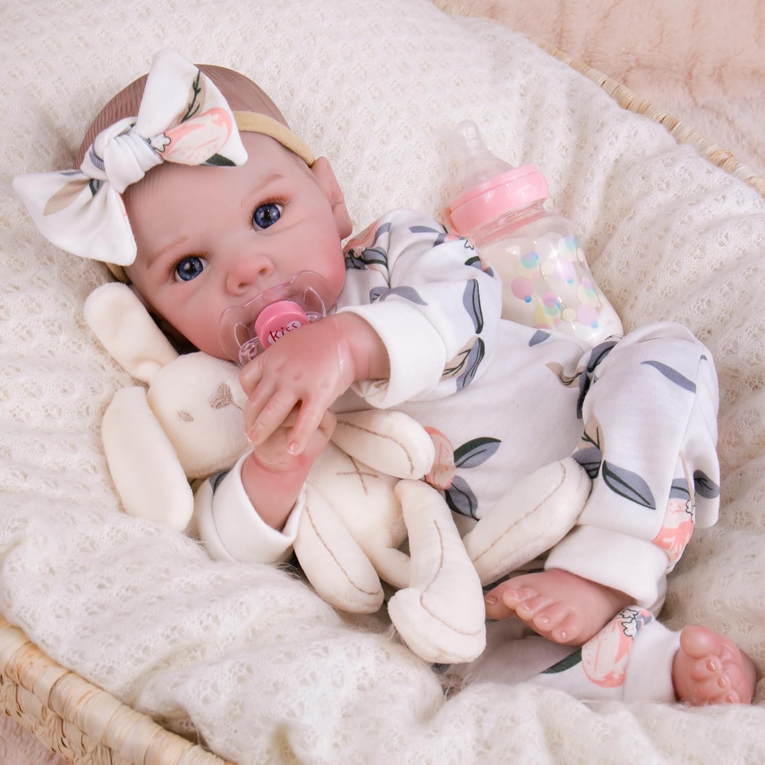 Milidool Lifelike Reborn Baby Dolls Girl - 20 Inch Realistic Newborn Baby Dolls with Poseable Body, Real Life Baby Dolls with Accessories for 3+ Year Old Girls Gifts, Pretend Play, Collection