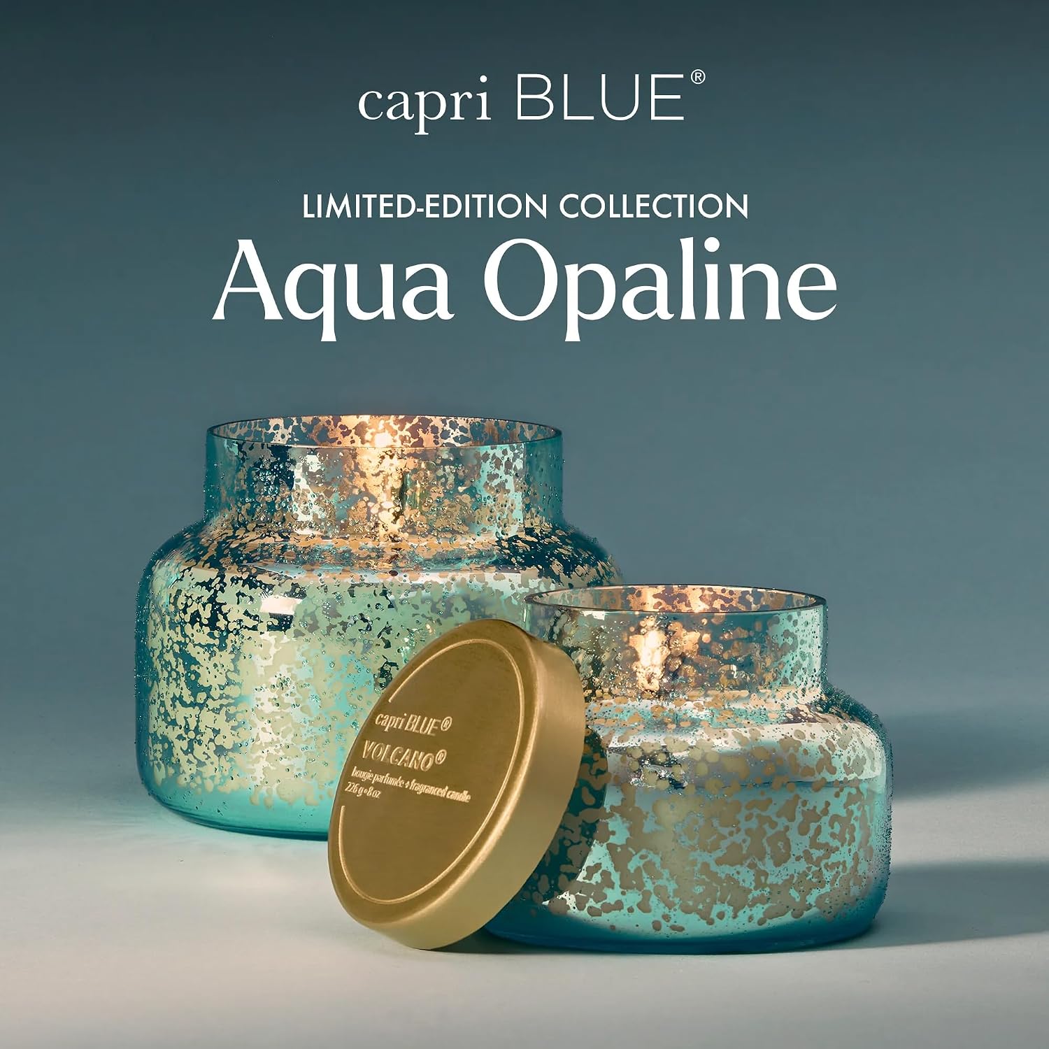 Capri Blue Volcano Scented Candles | Glass Jar | Aqua Opaline Blue, 8 oz