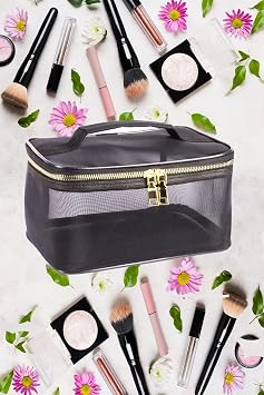 BYENS Makeup Bag Suitcase Professional Black Clear Bag Travel Set Cosmetic Suitcase Luggage Organizer