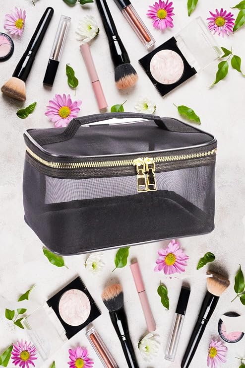 BYENS Makeup Bag Suitcase Professional Black Clear Bag Travel Set Cosmetic Suitcase Luggage Organizer