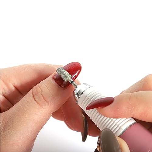 Miniatura 4 de NMKL38 Lima de uñas de diamante de barril cónico pequeño, herramienta de rebabas para máquina de taladro eléctrico, kit de pulido de manicura y