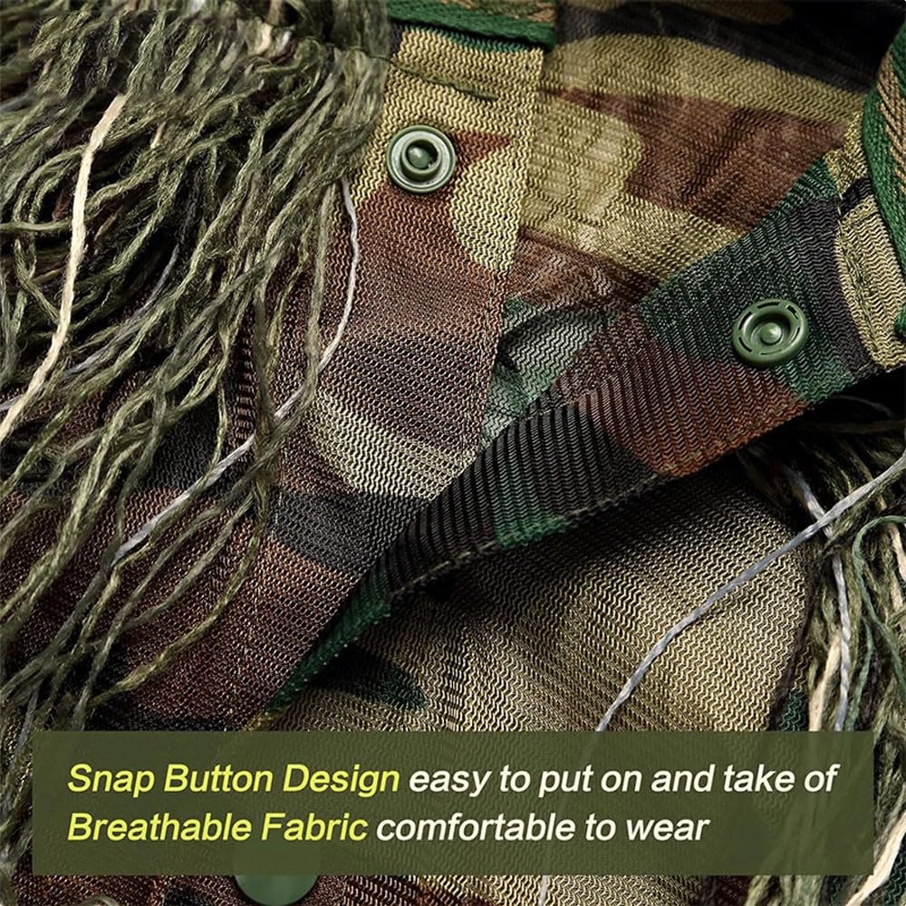 Ghillie Suit Camuflaje, Ghillie Sniper, Ropa Deportiva específica para montañismo, exploración, Caza, Camuflaje Desierto Francotirador Airsoft Fotografia 3D