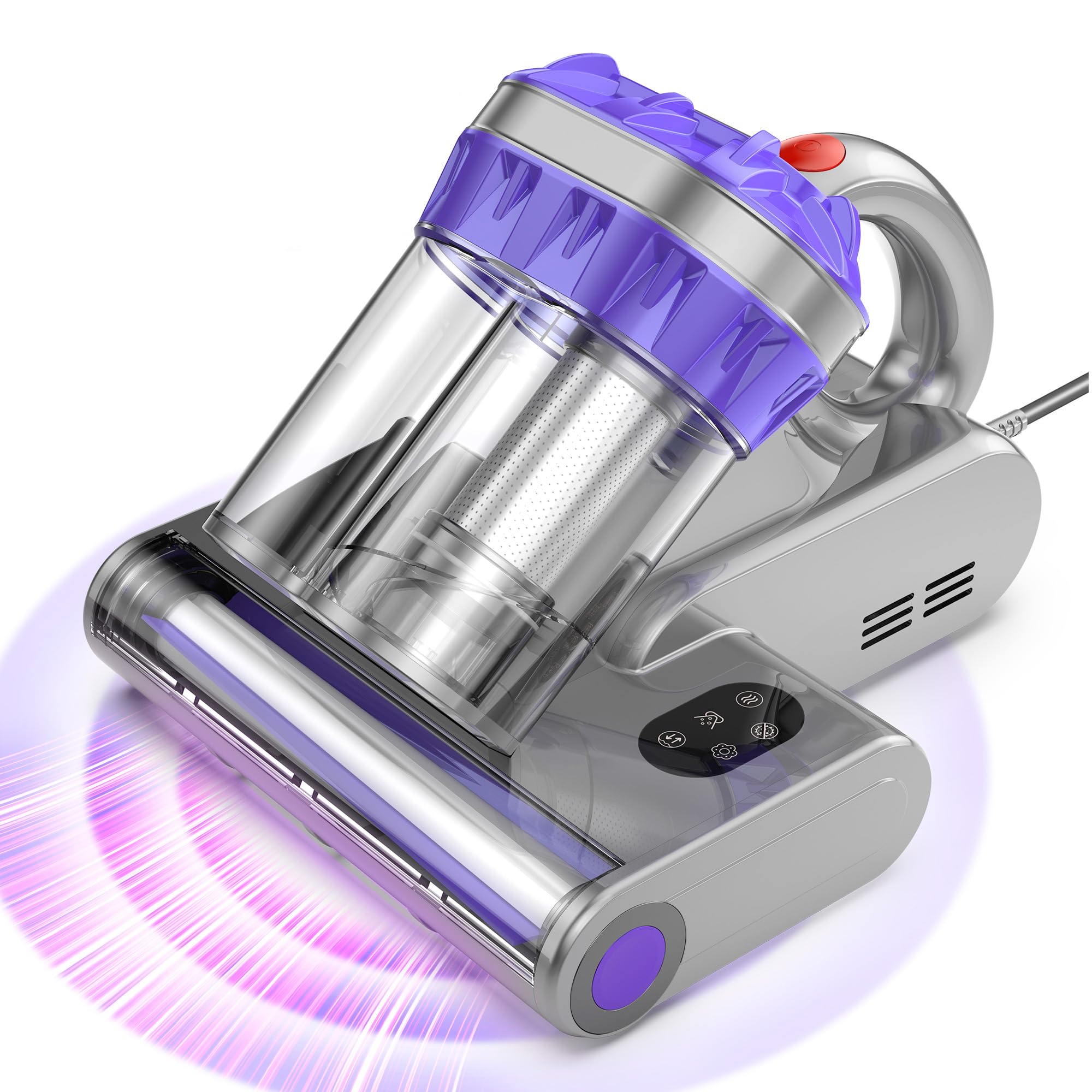 Dzaki Milbensauger, Milbenstaubsauger mit UV-Licht & Heißluft für Matratzen, 16Kpa Saugkraft/99,9% Allergen-Entfernung/550W Doppeltasse Handstaubsauger für Matratzen, Sofa, Teppiche, Kinderbett
