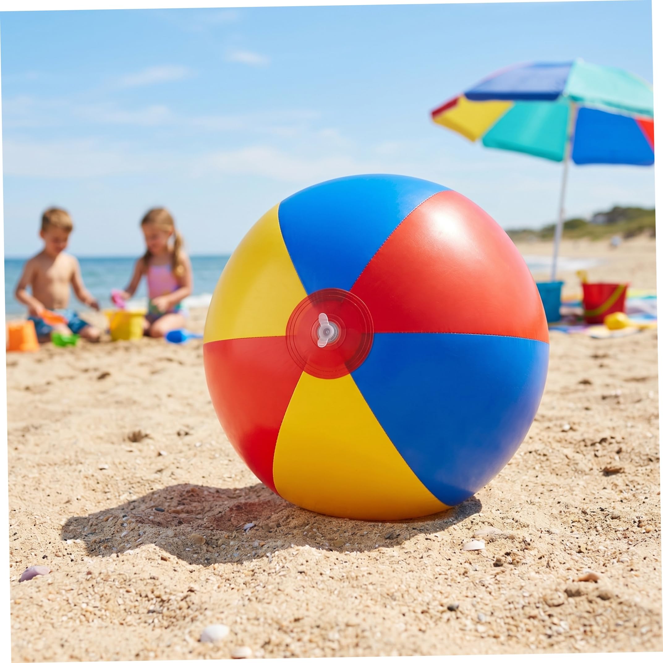 Pallone Gonfiabile Gigante, Pallone da Spiaggia Gonfiabile Gigante da 51 Pollici, Grandi Palloni da Spiaggia in PVC Morbido per Bambini - Rosso, Giallo, Blu -
