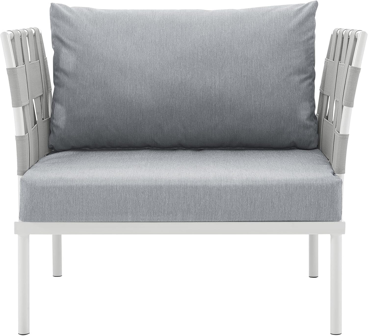 Modway EEI-2602-WHI-GRY Harmony Outdoor Patio Aluminum, Armchair, White Gray