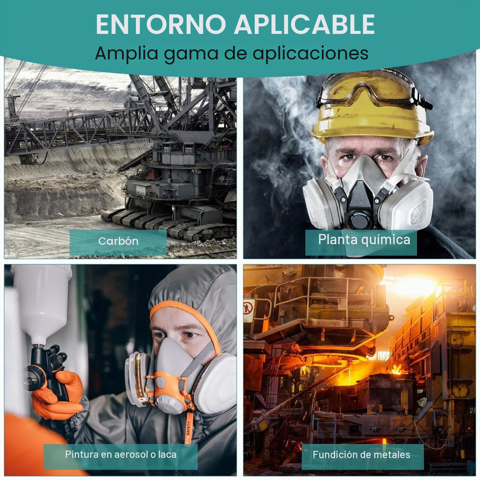 6001 Filtros de Protección Respiratoria, Filtros Algodón Particulado, Cartuchos y Filtros para Respirador Anti Polvo, Compatibles con 6100/6200 / 7501/7502 / 6502/6800 3M Filters