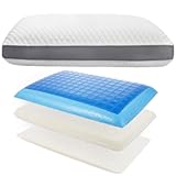 The Perfect Pillow Dual Temperature Memory Foam Pillow with Adjustable&sol;Removable Layers for Back&comma; Stomach&comma; & Side Sleepers - Luxury Custom Loft Bed Pillow for Sleeping - Standard