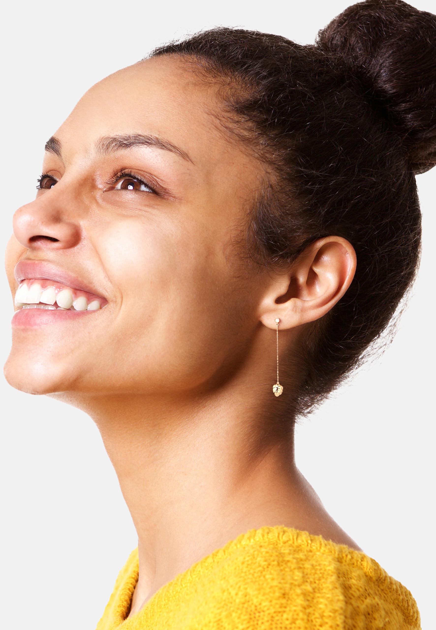 SOFIA MILANI - Orecchini da Donna in Argento 925 - con Pietra Zircone - Orecchino Pendente a Foglia di Zirconia