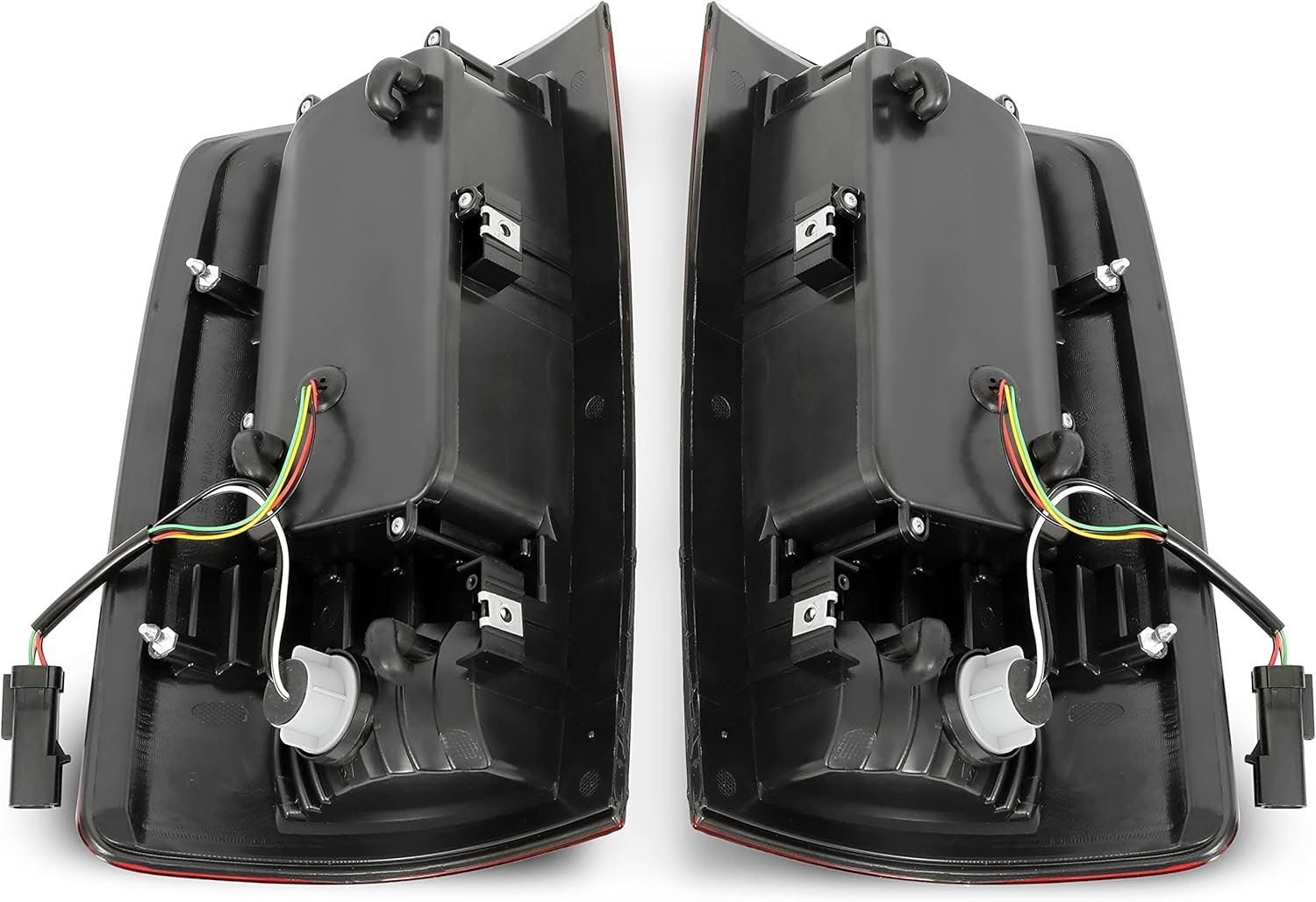 HECASA LED Tail Lights Assembly Compatible with 2002-2006 Dodge Ram 1500 2500 3500 LED Tube Bar Rear Brake Turn Signal Lamp Taillights Red Lens Chrome Housing Left & Right