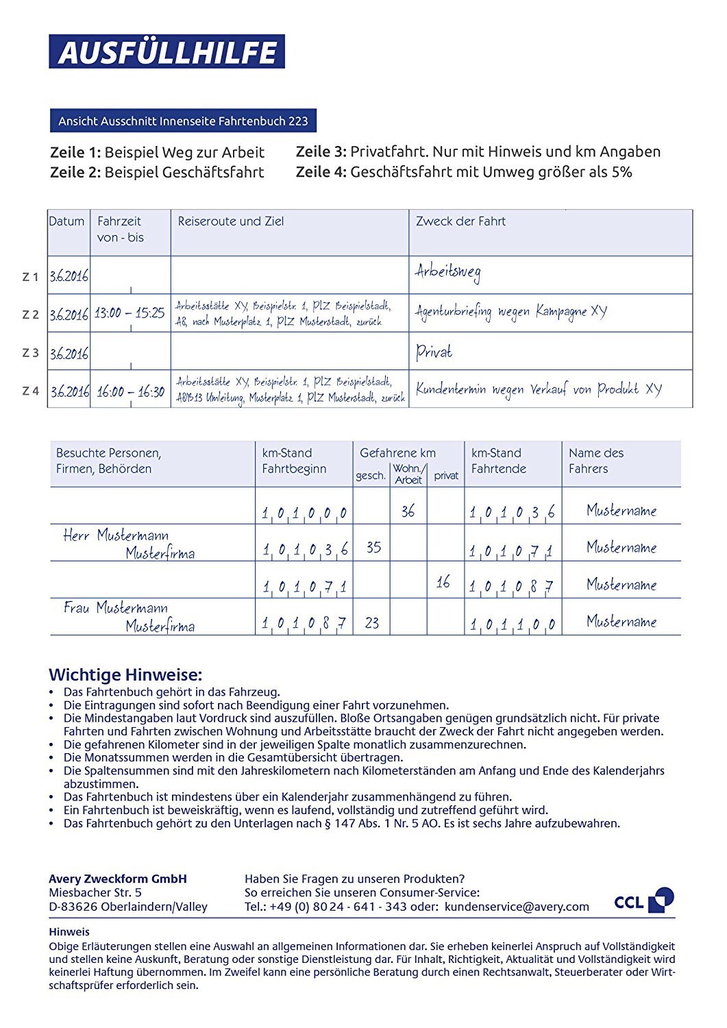 Avery Zweckform 223 Fahrtenbuch für PKW (A5, 40 Blatt) weiß 5 Stück [ WM Fan Set ] inklusive 2 Deutschland-Fahnen für Autospiegel (außen)