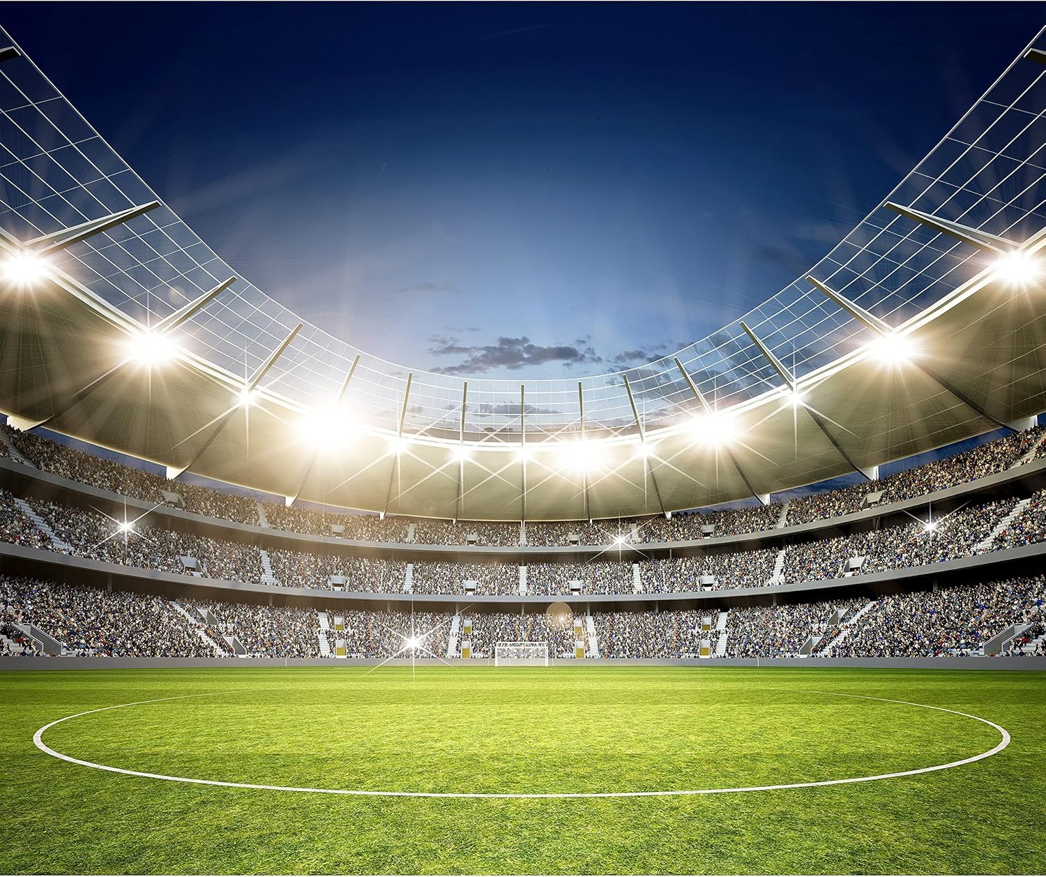 Papier peint panoramique stade football 3D : masquez les défauts des grands murs de salon