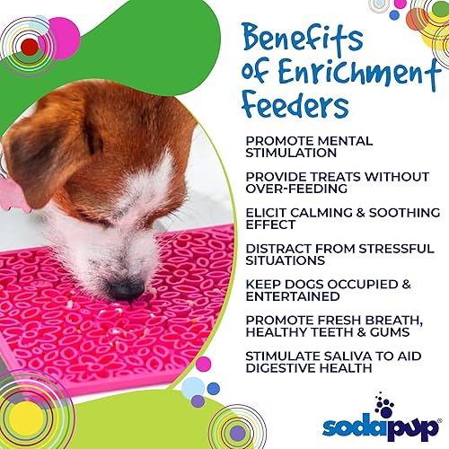 Miniatura 4 de SodaPup Flower Power eMat - Comedero duradero para lamer fabricado en Estados Unidos con goma no tóxica, segura para mascotas, segura para alimentos