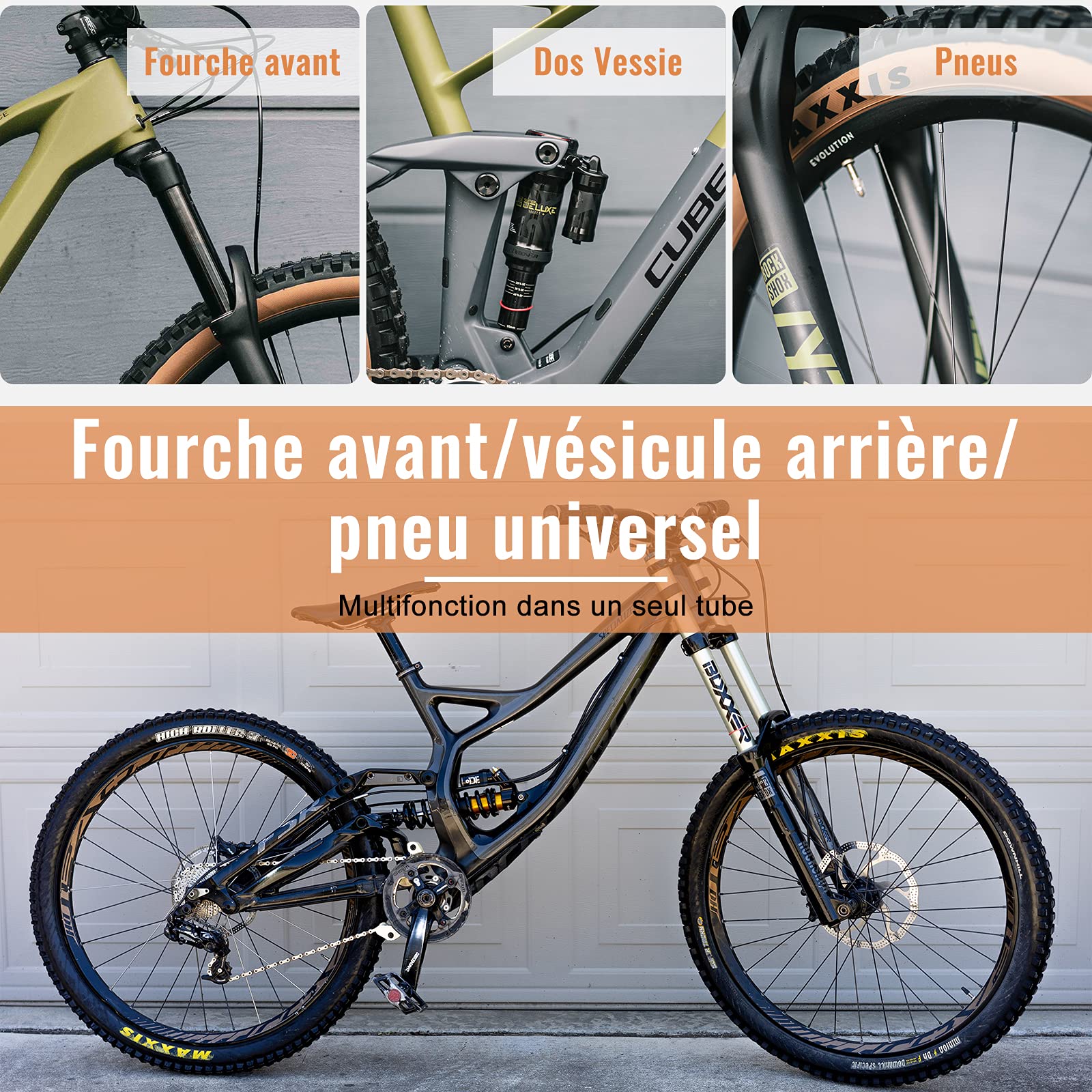 Diyife Pompes Amortisseurs avec Baromètre, [300 PSI] Haute Pression Pompe d'Amortisseur, Mini Portative Shock Pump, pour Fourche Avant de Suspension Arrière, Vélos, Fauteuils Roulants, VTT