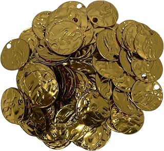 25 mm Mango Model Sequin, Flat Round Sequin Paillettes, 30 Grams, 100 Pcs, Hole 4 mm, Sequin Beads for Crafts, Gold